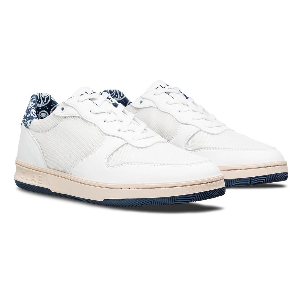 CLAE MALONE LITE Shoes Mens USA960-P35 In White Ocean Paisley